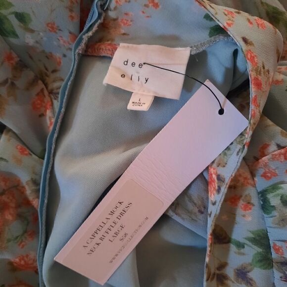 Dee Elly Acappella Mock Neck Ruffle Dress - Picture 2 of 4